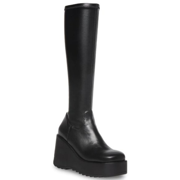 STEVE MADDEN DUKE30 BLACK KNEE-HIGH BOOTS - Picture 3 of 5